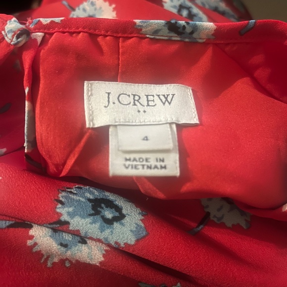 J. Crew  Red Longfellow Floral Dress Size 4 - Picture 9 of 9